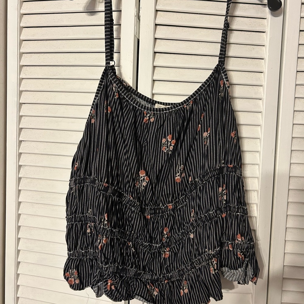Torrid Black Floral Striped Camisole